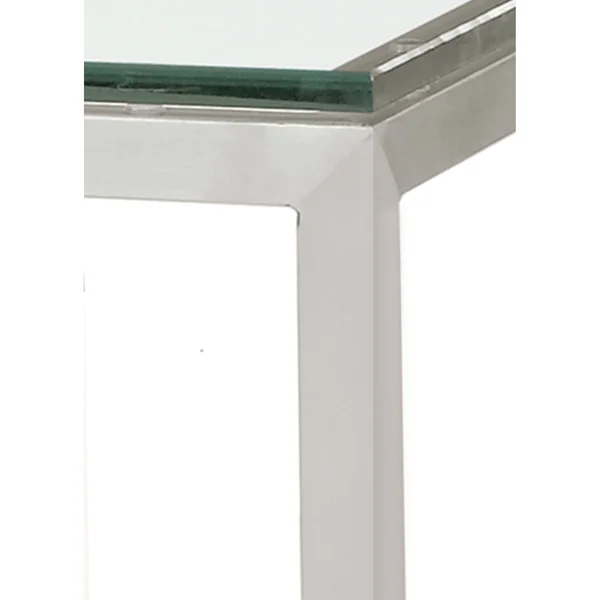 Room & Board - Modern Parsons 60W 30D 42h Bar Table w/ 1.5x22 Leg, Smoke Tempered Glass Top w/ Silver Base