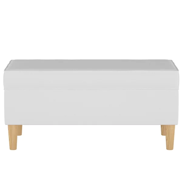 Storage Bench Twill White - Skyline Furniture