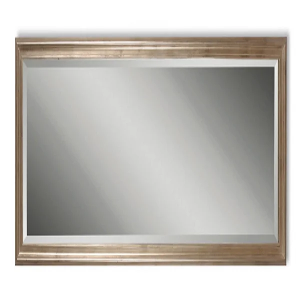 Diva at Home 76x22 Champagne Silver Leaf Finished Solid Wood Framed Rectangular Wall Mirror