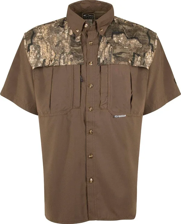 Drake Est Two-Tone Camo Flyweight Wingshooter&s Shirt S/S Realtree Timber Two-Tone LG