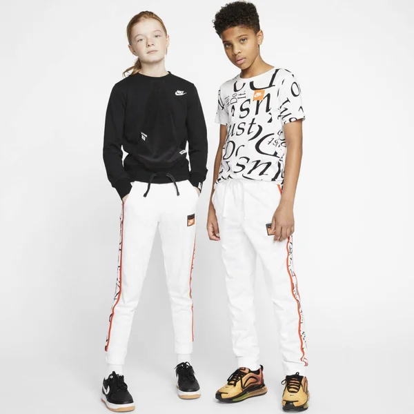 Nike Big Boys Sportswear Jogger Pants - White/Team Orange