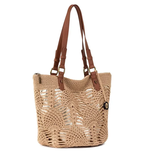 The Sak Silverwood Crochet Shopper Bag, Denim Static
