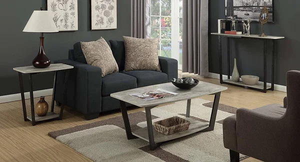 Graystone Coffee Table Faux Birch Convenience Concepts