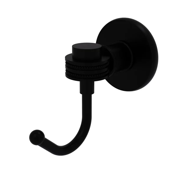 Allied Brass Continental Collection Robe Hook with Dotted Accents - Matte Black 2020D