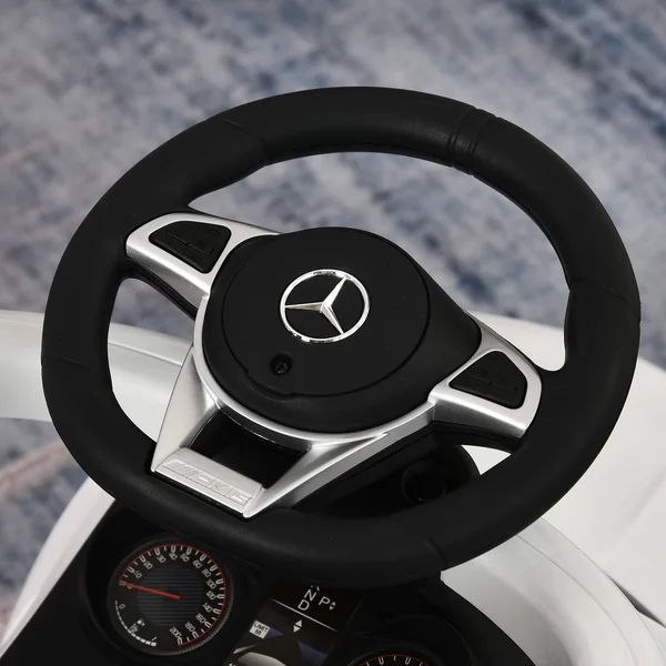 Aosom Ride on & Push Car with Underneath Storage Compartment & Working Steering Wheel White