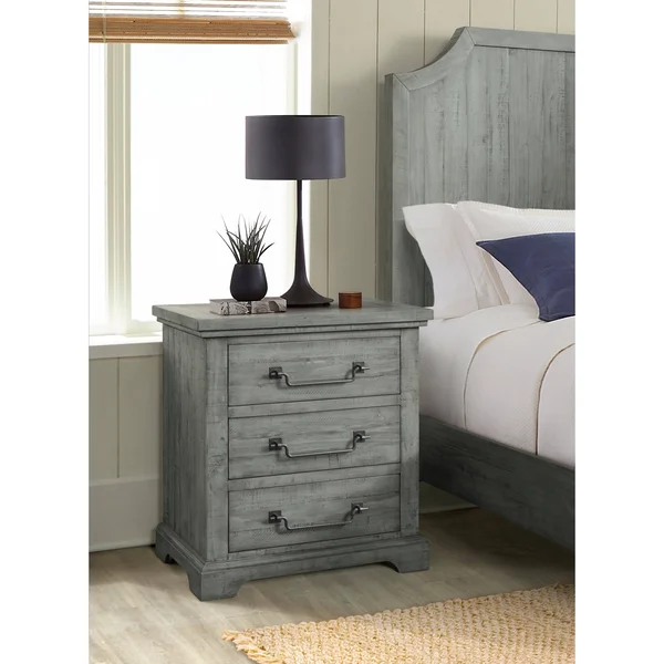 Martin Svensson Home Beach House 2 Drawer Solid Wood Nightstand - Dove Grey - 2-Drawer