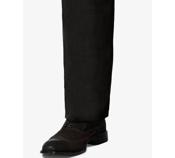 J.M Haggar Sharkskin Classic Fit Flat Front Dress Pant - 38 30, Black