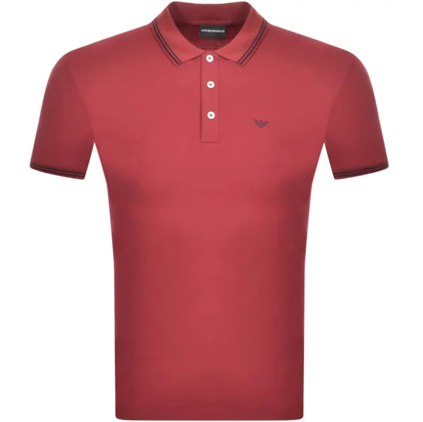 Emporio Armani Short Sleeved Polo T Shirt Red