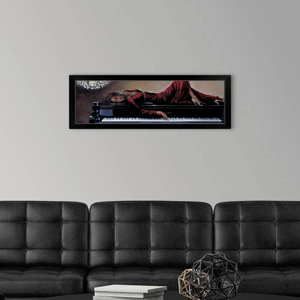 Into The Rhythm, Black Framed Wall Art, 36x12, Great Big Canvas