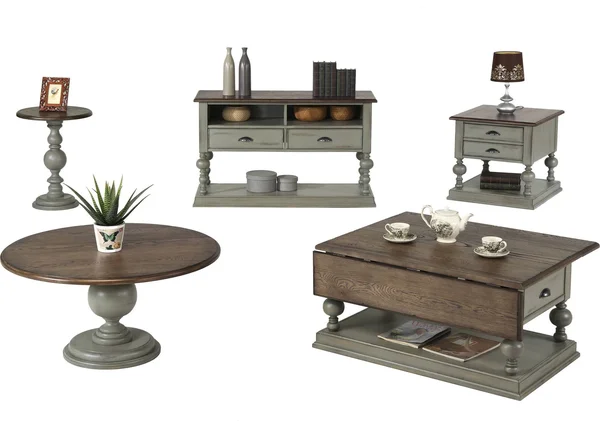 Progressive Furniture Colonnades Drop-Leaf Cocktail Table - Weathered Grey/Oak