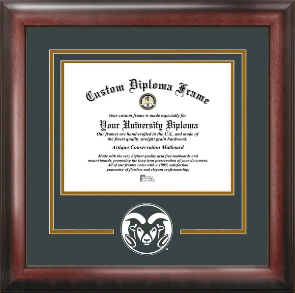 Campus Images Colorado State 9W x 7H Spirit Diploma Frame - Mahogany