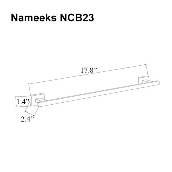 Nameeks General Hotel 18x22 Towel Bar - Chrome