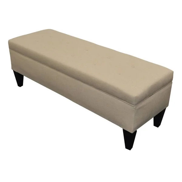 Sole Designs Brooke Bonjour 10-Button Tufted Storage Bench - Natural