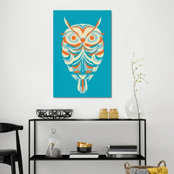 Jay Fleck Canvas Art Prints - Red Eyes ( Animal Art > Birds > Owls art)