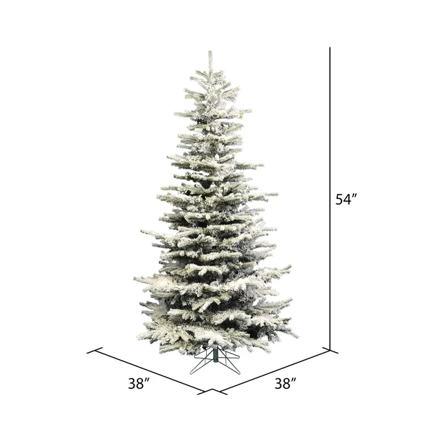 Vickerman 4.5& Unlit Flocked Slim Sierra Artificial Christmas Tree