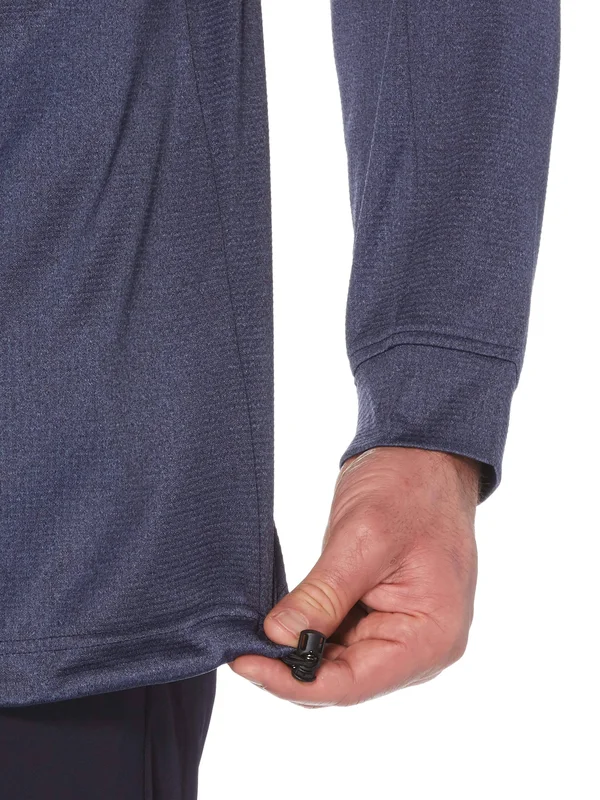 Callaway Men's Big & Tall 1/4 Zip Stretch Waffle Fleece Sweater, Size 5X, Peacoat Heather Blue, Polyester/Elastane, Golf Ap