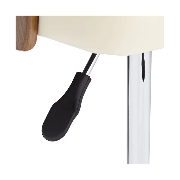 Armen Living Contemporary Malibu Cream Faux Leather Adjustable Swivel Barstool