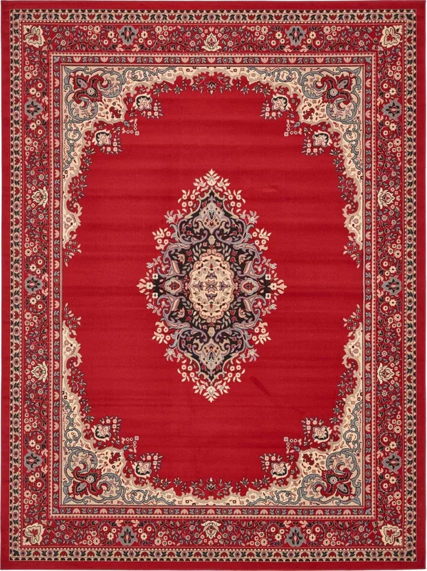 Unique Loom Reza Washington Red 9& 10 x 13& 0 Area Rug