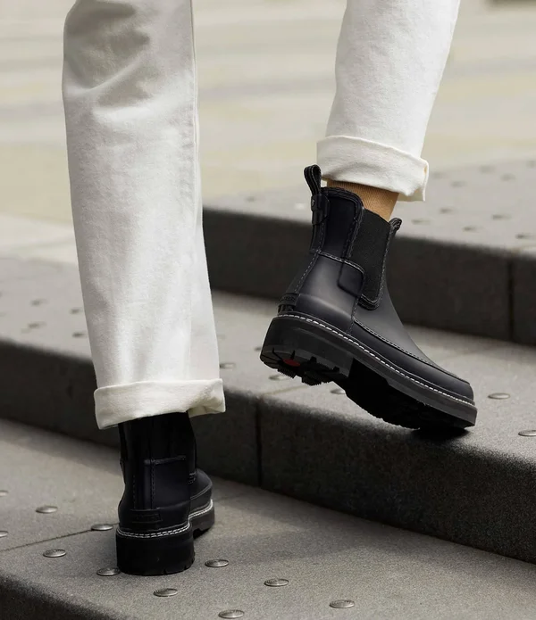 Hunter Women's Refined Stitch Detail Chelsea Boots - Black - UK 5