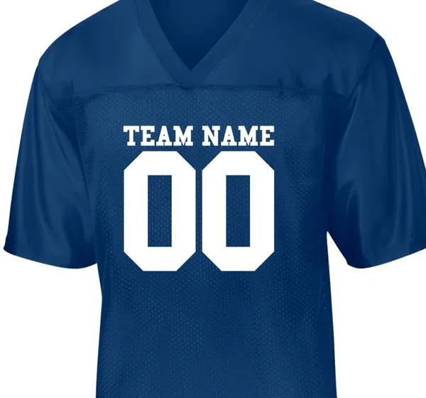 Custom Team Printed Sport - Tek Men's Football Jerseys - Replica Fan Jersey, Size: Xs, True Royal