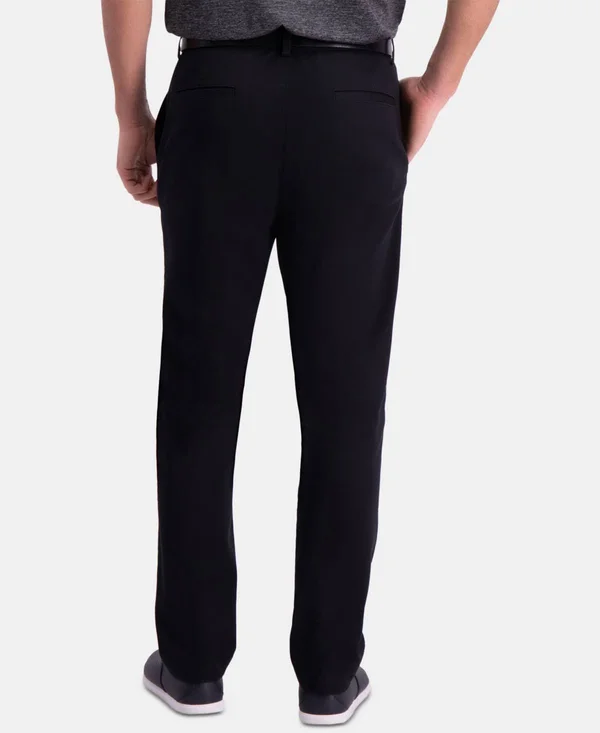 Haggar Grey Premium Comfort Slim Fit Flat Front Khaki Pants