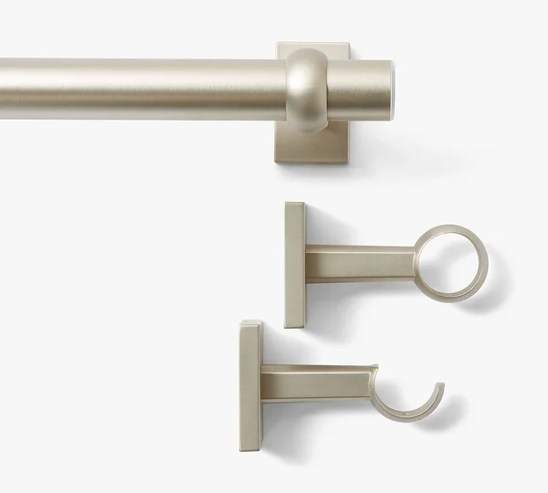 Pottery Barn Pewter Curtain Rod & Wall BRACKET, Small, .75x22 Diam.