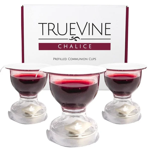 TrueVine Chalice Prefilled Communion Cups - Bread & Wine Sets (Box of 200)