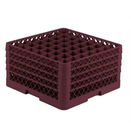 Traex Full Size Burgundy 49 Compartment Rack w/ 3 Extenders & Open Extender, Vollrath TR9EEEA-21