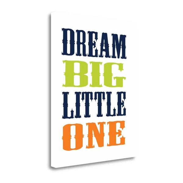 Tangletown Fine Art Dino Dream Big by Tamara Robinson, Giclee Print on Gallery Wrap Canvas, 18x23x22