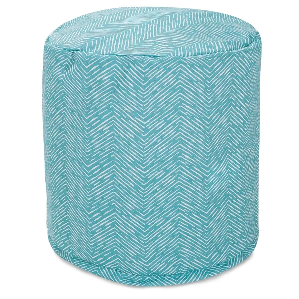Majestic Home Goods Outdoor Teal Navajo Small Pouf