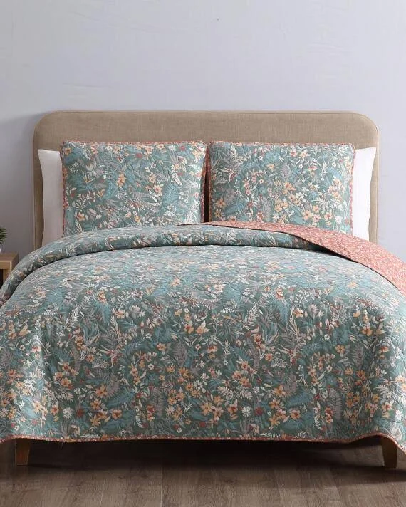 Morgan Home Fashions Gertrude Peach Reversible Quilt Set Multi King