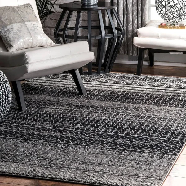 nuLOOM Nova Stripes Area Rug - Size: 8& Square, Gray