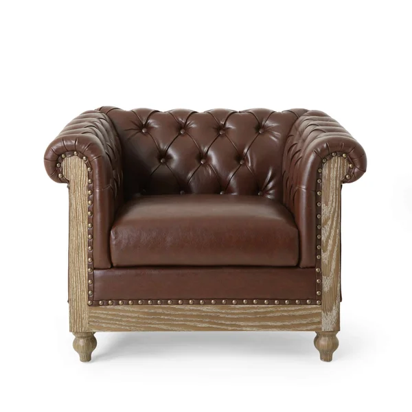 Christopher Knight Home Castalia Club Chair - Dark Brown + Natural