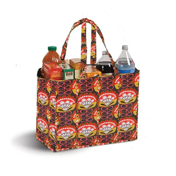 19x22 Decorative Orange and Brown Eco-Friendly Reusable Tote Bag