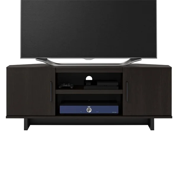 A Design Studio Fleur Corner TV Stand for TVs Up to 50x22 - Brown
