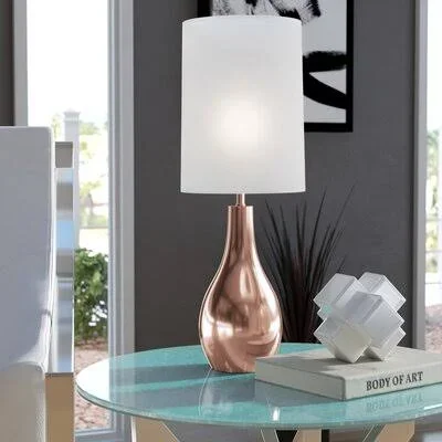 Anguiano 19.5x22 Table Lamp Wrought Studio Base Color: Rose Gold
