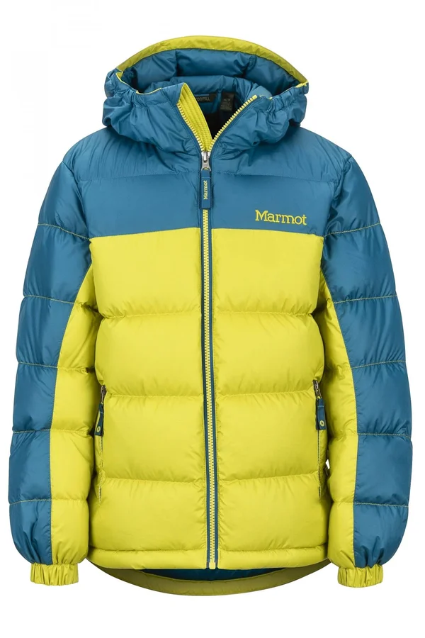Marmot Boys& Guides Down Hoody - M - Citronelle/Moroccan Blue