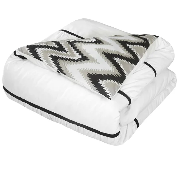 Chic Home Bella 4 Piece Comforter Set Reversible Bedding White, King