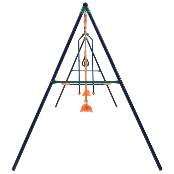 vidaXL Swing Set with Gymnastic Rings and 4 SEATS Steel