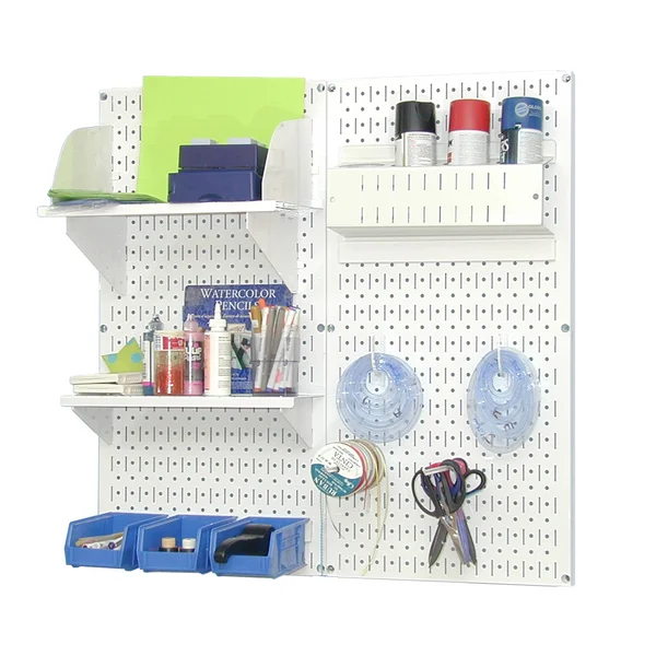 Wall Control Hobby Craft Pegboard Organizer Storage Kit; White
