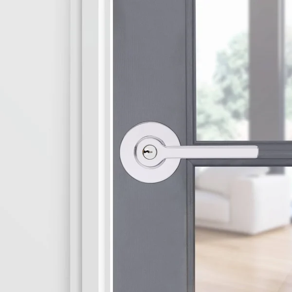 Baldwin 5260.LENT Contemporary Left Handed Single Cylinder Keyed Entry - Polished Chrome