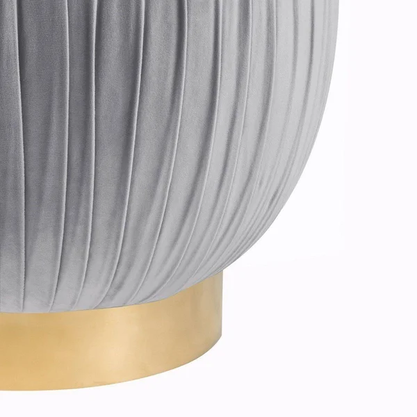 TOV Furniture Tulip Cream Velvet Ottoman