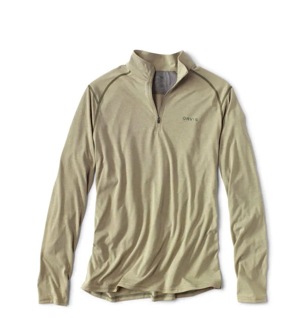 Men's Drirelease Quarter-Zip T-Shirt, Moss Green, Size XL, Polyester/Cotton, Orvis