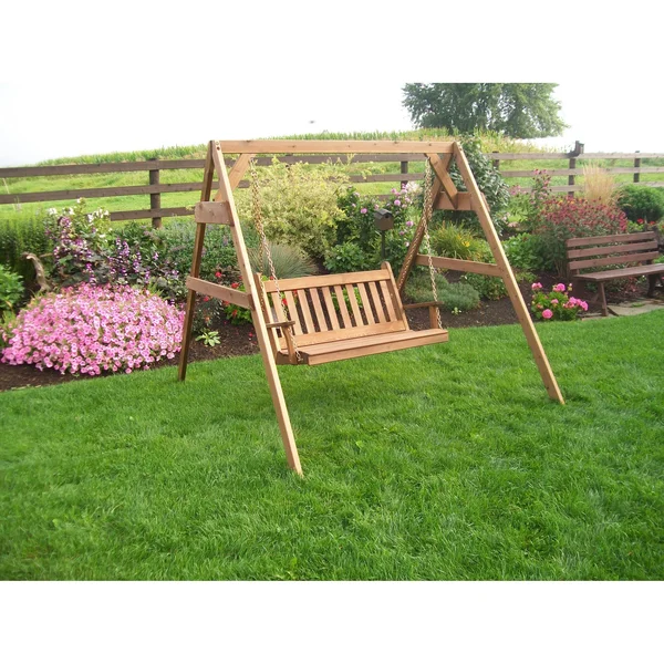 Cedar 4' 2x4 A-Frame Swing Stand for Swing or Swingbed - Redwood Stain