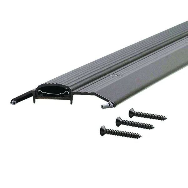 M-D Building Products Deluxe Low 3-3/4 in. x 93 in. Bronze Aluminum Threshold with Vinyl Seal