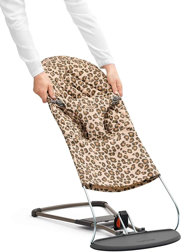 BABYBJ諶N Fabric Seat for Bouncer, Cotton, beige/leopard
