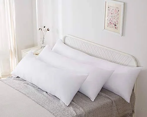Acanva Body Pillow Hypoallergenic Long Bed Sleeping Inserts for Side Sleepers - 20x54, White