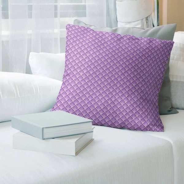 Classic Geometric Ombre Pattern Throw Pillow - 18 x 18 - Pink & Purple - Synthetic Fiber