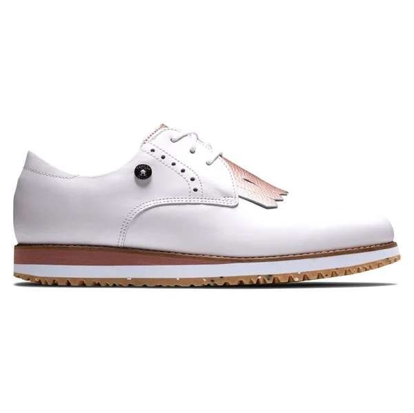 FootJoy Women's FJ Sport Retro Golf Shoes 92393 - White/Pink - 6 - Wide