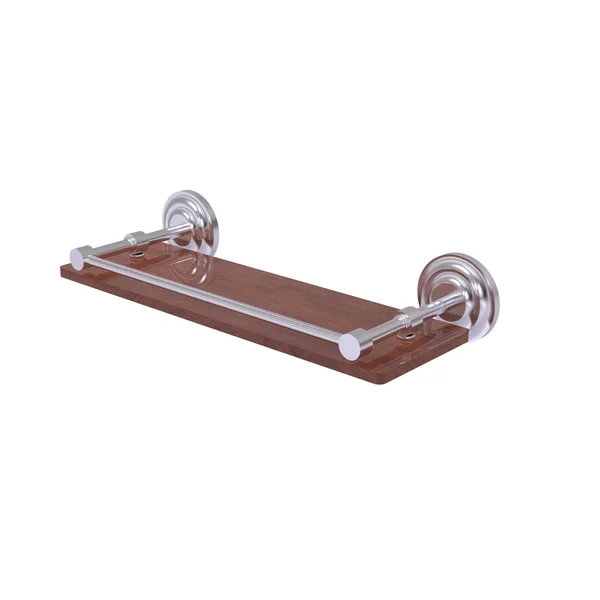 Allied Brass Que New Collection 16 inch Solid IPE Ironwood Shelf with Gallery Rail